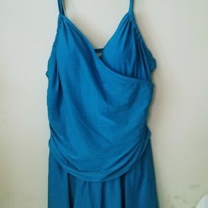 Women's plus size turquoise swimdress